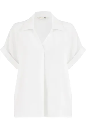 Yumi Stretch Relaxed Top With Collarmedium