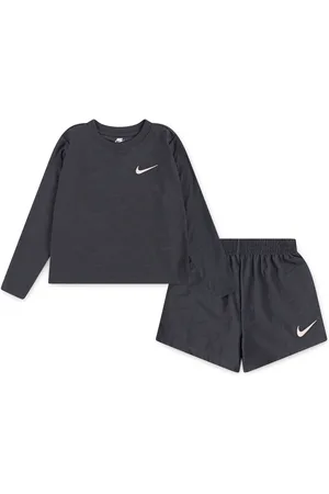 Nike Little Kids Swoosh Motion Jaquard Long Sleeve Top and Shorts Set116122cm