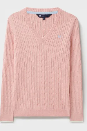 J.Crew Company Pink Heritage Cable V-Neck Jumper44