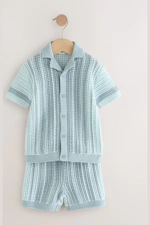 Next Crochet Knitted Short Sleeve Shirt and Shorts Set (3mths-10yrs)110116cm