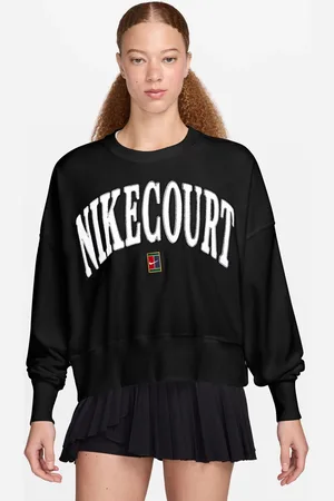Nike Court Heritage Varsity Over Oversized Crew Neck Graphic Tennis SweatshirtXL