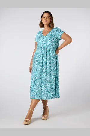Live Unlimited London Ditsy Short Sleeve Midi Dress52