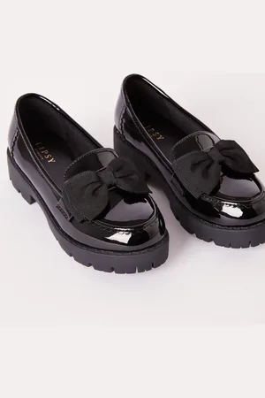 Lipsy London Chunky Bow Slip On Loafer School Shoes