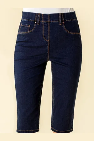 Roman Denim Stretch Knee Length Pedal Pusher Shorts46