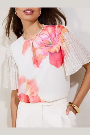 Lipsy London Printet chiffon engelærmet bluse46