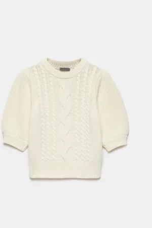 mint&berry Cotton Blend Cable Knit TopM