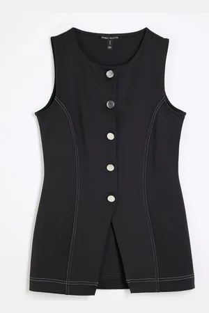 River Island Top Stitch Waistcoat40