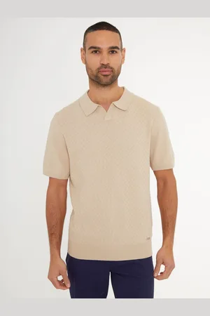 Threadbare Textured Front Knitted Trophy Neck Polo-skjorterStor