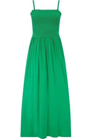 Pour Moi Stropløs Rynket Bodice Woven Maxi Beach Kjole48