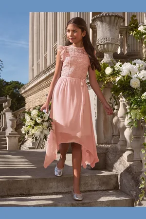 Lipsy London Lace Front Flutter Sleeve Occasion Kjole (5-16år)128134cm