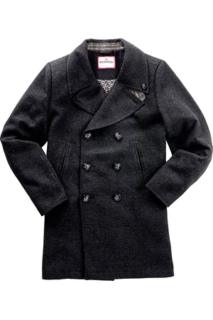 Joe Browns Smart Herringbone Wool Blend Peacoat with Printed LiningXXL