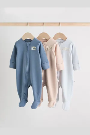 Next 3 Pack Baby Slogan 100% Cotton Sleepsuits (0mths-2yrs)56cm