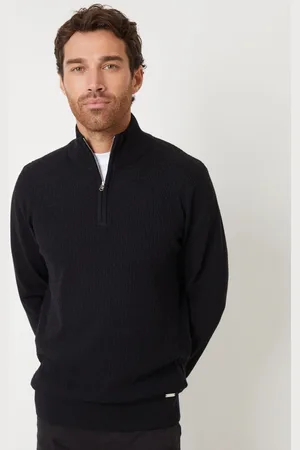Threadbare Mini Cable Knit Quarter Zip TrøjeXXL