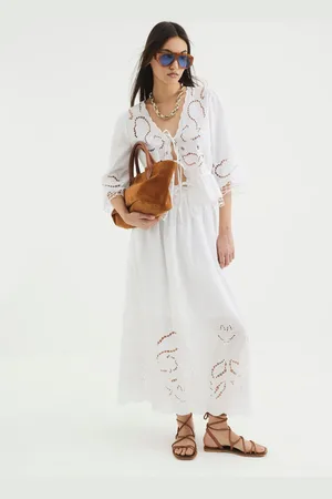 River Island Broderie Cutwork 100% Cotton Maxi Skirt44