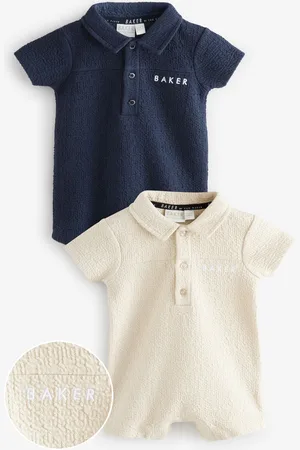 Ted Baker Navy/Stone Textured Rompers 2 Pack6268cm