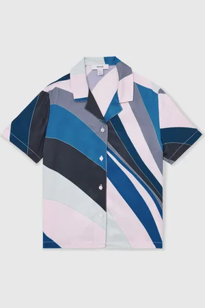 Reiss Tommi Printed Cuban Collar Skjorter116122cm