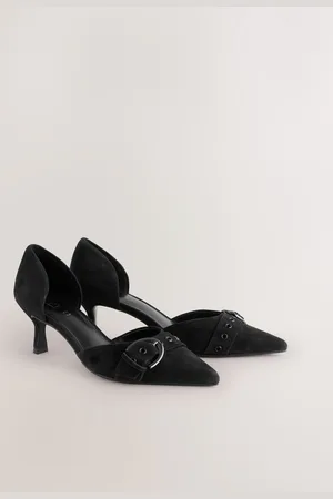 Next Forever Comfort Læder Point Toe Eyelet Buckle Kitten-hæl Sko4