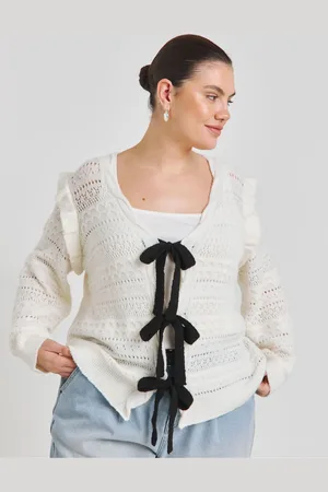 Simply Be Pointelle Tie Front Cardigan48