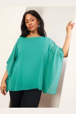 Friends Like These Chiffon Cape Sleeve Blouse54