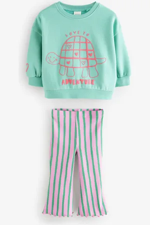 Next Sweatshirt og Flare Leggings Sæt (3mdr.-7år)6 - 9 måneder (68 - 74cm)