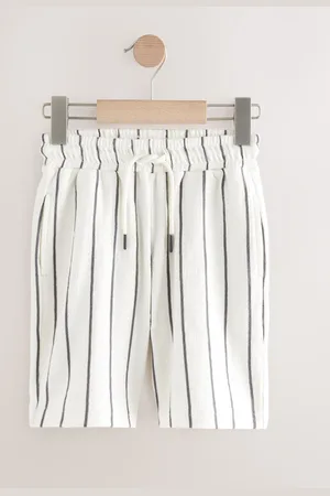 Next 100% Cotton Texture Striped Shorts (3-16yrs)110116cm