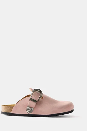 mint&berry Roz Pink Western Suede Clogseu38