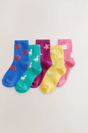 Next Cotton Rich Character Ankle Socks 5 PackUK 3 - 5.5 Jnr.
