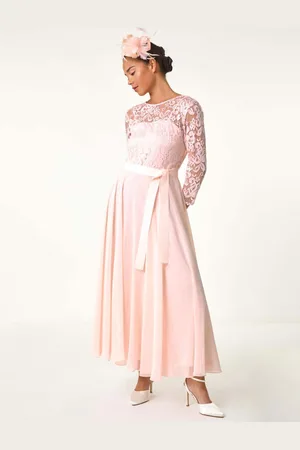 Roman Petite Lace Tie Waist Maxi Dress38