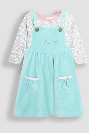 JoJo Maman Bébé Mouse Velour Pinafore Dress And Top Set 2 PackOp til 3 måneder (50 - 62cm)