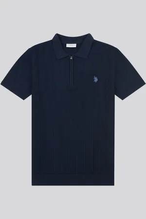 U.S. Polo Assn. U. S. Polo Assn. Mens Zip Knit Polo ShirtSmall