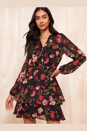 Friends Like These Long Sleeve Printed Chiffon Mini Dress40