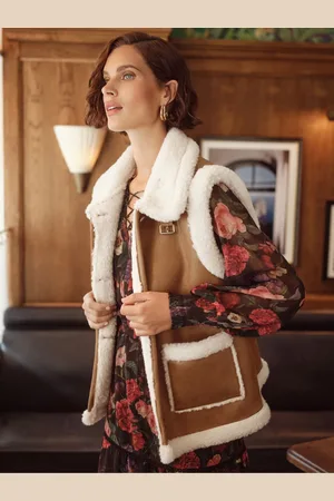 Love & Roses Kunstigt ruskind og Shearling Gilet34