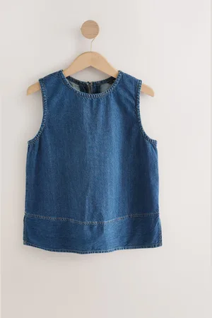 Next Denim med rund hals 100% bomuldsskaltop