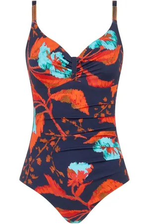 Chantelle Blue Icon underwired Ruched Smoothing Swimsuit75F