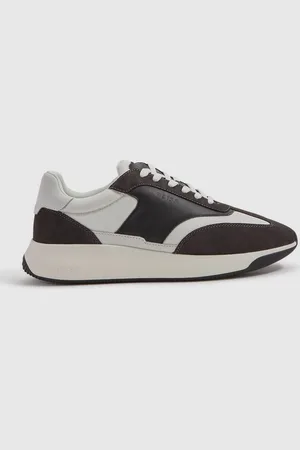 Reiss Emmett Leather Suede Running Trainers