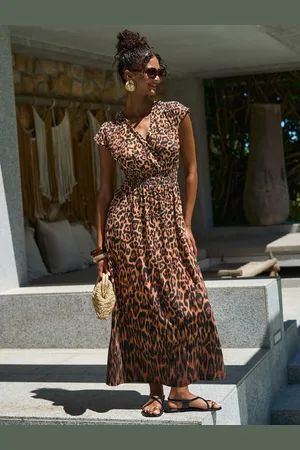 Friends Like These Wrap V-Neck Shirred Waist Maxi Dress44
