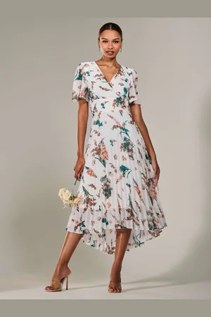 Jolie Moi Angel Sleeve Plisseret Chiffon Maxikjole44