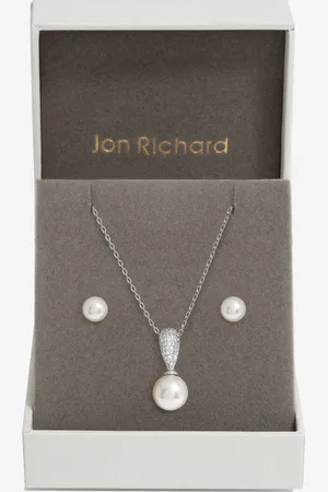 Jon Richard Tone Cubic Zirconia Pearl Seten