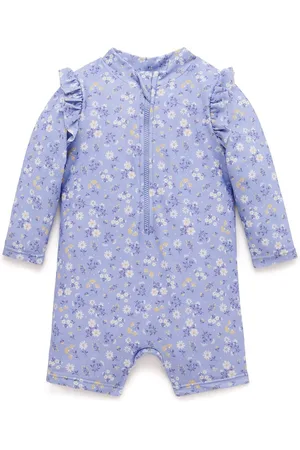 Purebaby Floral Long Sleeve Swim Sunsuit7480cm