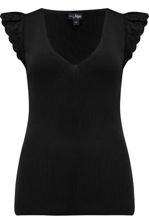 Pour Moi Sara Broderi Frill Sleeve Rib Strik Vest42