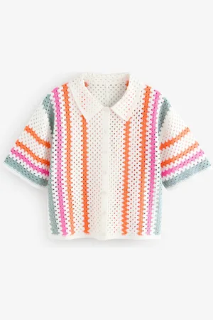 Next Relaxed Kortærmet Collared Crochet SkjorterM Petite