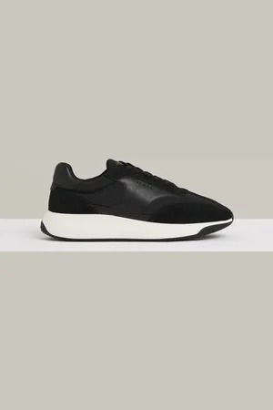 Reiss Emmett Leather Suede Running Trainers