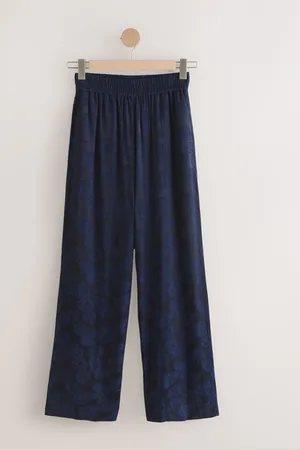 Next Satin Jacquard Bukser med brede ben