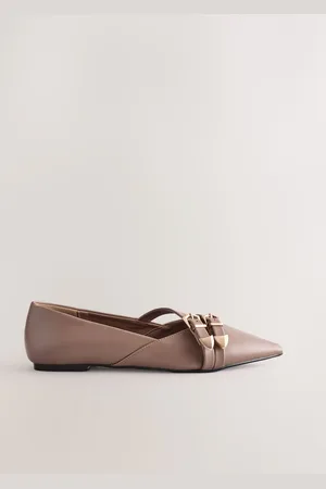 Next Forever Comfort Point Toe Western Double Buckle Ballet Shoes