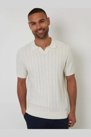 Threadbare Textured Knitted Trophy Neck Polo Shirtmedium