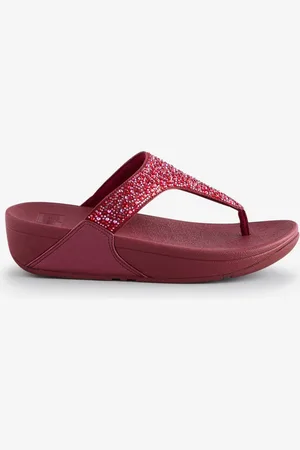 FitFlop Lulu Multi-Tonal Glitter Toe-post Black Sandals