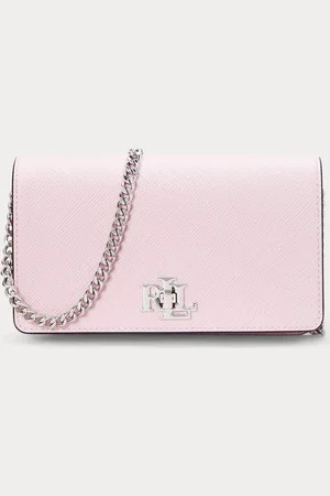 Ralph Lauren Pink Turn Lock Textured Leather Chain Cross-Body Clutch Bagen