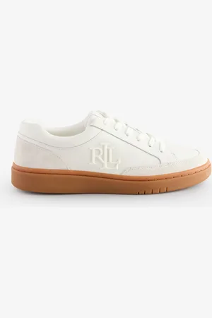 Ralph Lauren Hailey Gum Sole Leather White Trainers