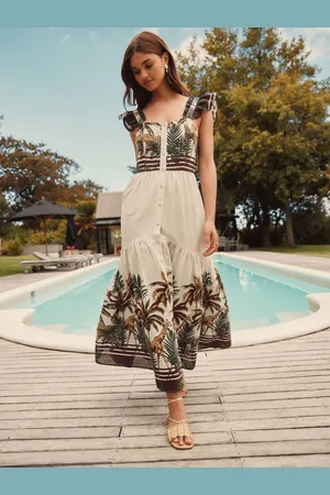 Next Flutter Sleeve Tie Back Tiered Maxi Boho Dress42lille