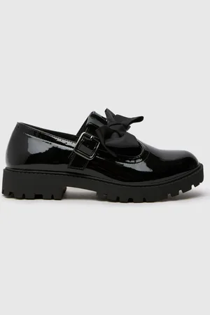 Schuh Youth Lollipop Bow T-Bar Black Shoes